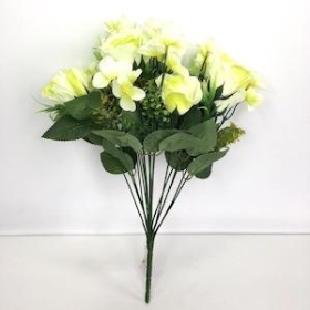 Green Rose And Hydrangea Bush 41cm