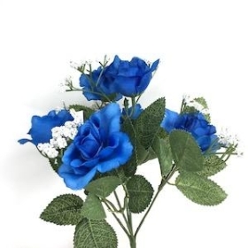 Blue Rose And Gyp Bush 29cm