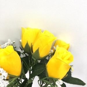 Yellow Rosebud Bush 31cm