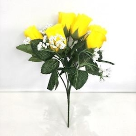 Yellow Rosebud Bush 31cm
