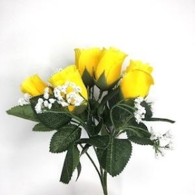 Yellow Rosebud Bush 31cm