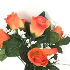 Orange Rosebud Bush 31cm