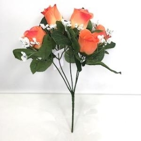 Orange Rosebud Bush 31cm
