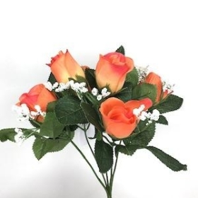 Orange Rosebud Bush 31cm