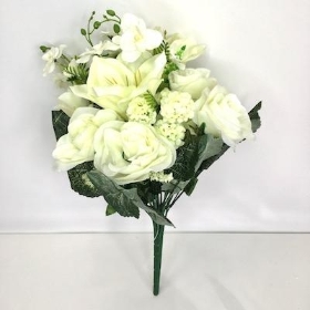 Ivory Rose And Amaryllis Bush 46cm
