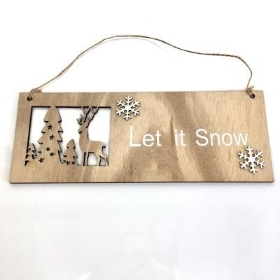 Let It Snow Christmas Hanging Sign 29cm