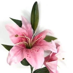 Pink Lily Spray 63cm