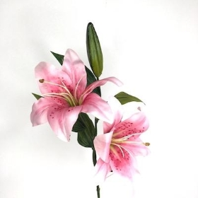Pink Lily Spray 63cm