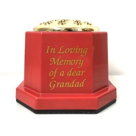 Red In Loving Memory Grandad Memorial Pot