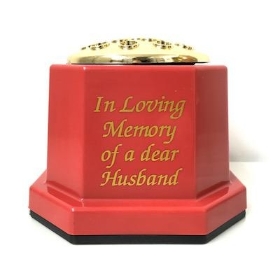 Red In Loving Memory Husband Memorial Pot
