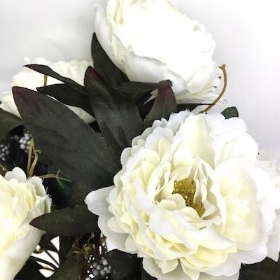 Ivory Autumn Peony Bush 48cm