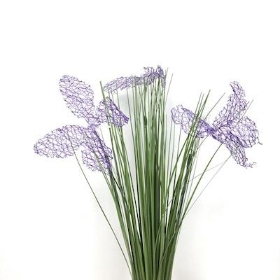 Purple Butterfly And Grass Bush 44cm