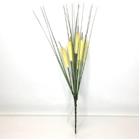 Cream Bullrush And Grass Bush 35cm