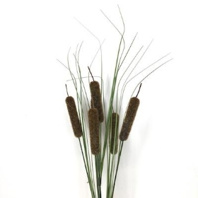 Brown Bullrush And Grass Bush 35cm