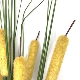 Yellow Bullrush And Grass Bush 35cm