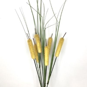 Yellow Bullrush And Grass Bush 35cm