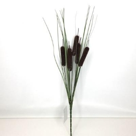 Dark Brown Bullrush And Grass Bush 35cm