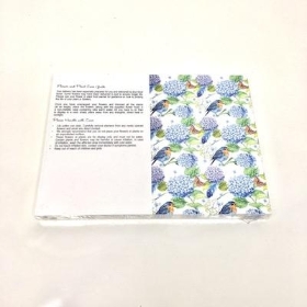 Vintage Robin And Blue Hydrangea Folding Card x 25