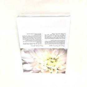 White Dahlia Folding Card x 25 