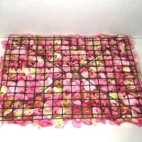 Pink Rose and Hydrangea Flower Wall 60 x 40cm