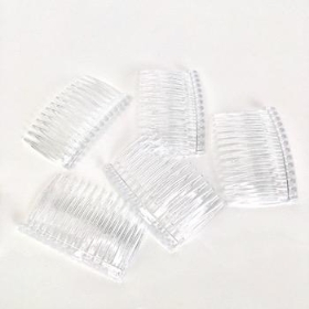 Clear Hair Comb Slides x 12