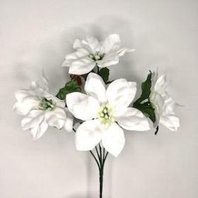 White Poinsettia And Berry Bush 30cm
