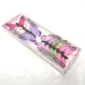 Jewel Mixed Feather Butterfly 7cm x 12