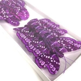 Purple Feather Butterfly 7cm x 12
