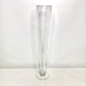 Glass Footed Conical Vase 50cm