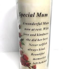 Mum Glass Candle 18cm
