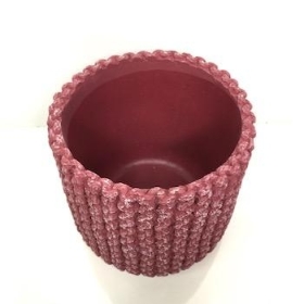 Cerise Crochet Pot 14cm