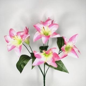 Pink Lily Bush 36cm