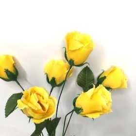 Yellow Rosebud Bush 36cm