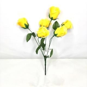 Yellow Rosebud Bush 36cm