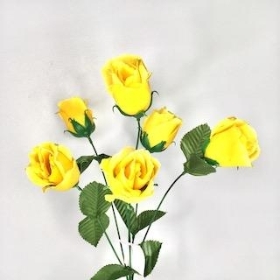 Yellow Rosebud Bush 36cm