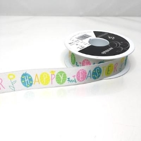 Happy Easter Ribbon 25mm