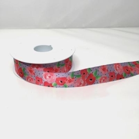 Lilac Fleur Ribbon 25mm