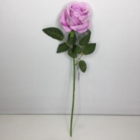 36 x Lilac Velvet Touch Open Rose 52cm