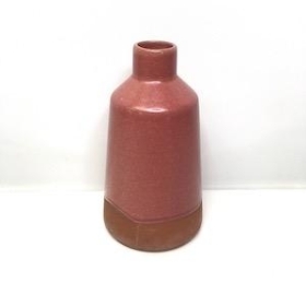 Red Ceramic Bottle Vase 21cm