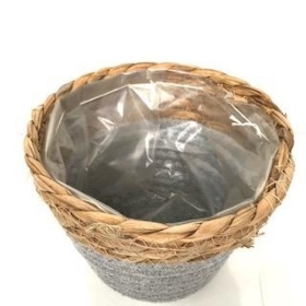 Grey Seagrass Basket 12cm