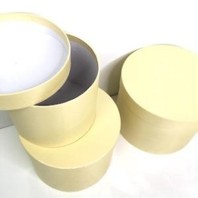 Cream Hat Box Set Of 3 