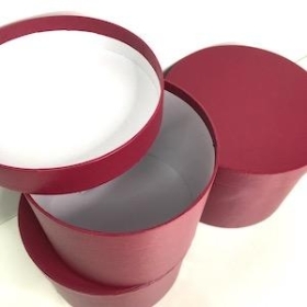 Burgundy  Hat Box Set Of 3