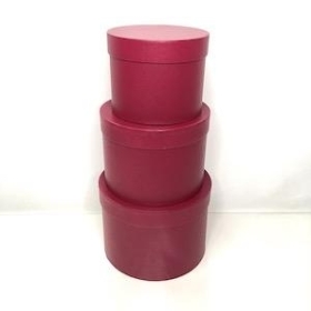 Burgundy  Hat Box Set Of 3