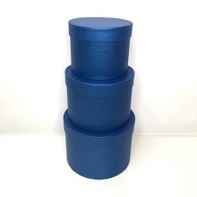 Midnight Blue Hat Box Set Of 3