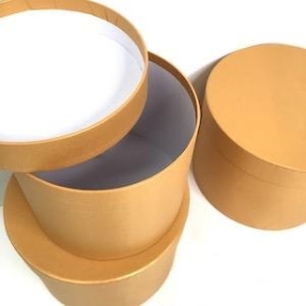 Gold Hat Box Set Of 3