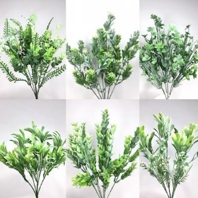 48 x Assorted Green Grey Foliage Bush 33cm