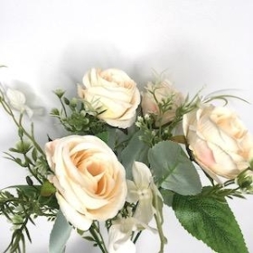 Ivory Rose And Hydrangea Bush 31cm