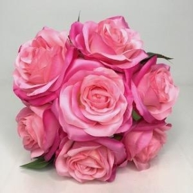 Cerise Pink Rose Bundle 33cm