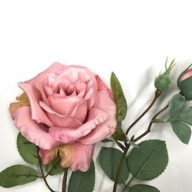Dusky Pink Rose Spray 61cm