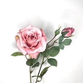 Dusky Pink Rose Spray 61cm